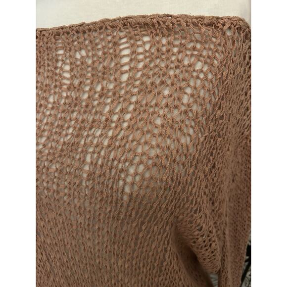 HELMUT LANG Loose Knit Off Shoulder Long Sleeve Sweater Top - Size Medium - Picture 3 of 7